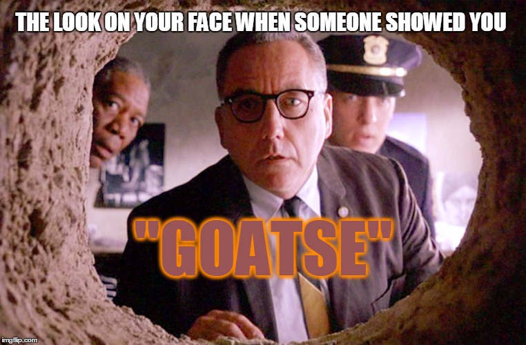Shawshank Warden | THE LOOK ON YOUR FACE WHEN SOMEONE SHOWED YOU; "GOATSE" | image tagged in shawshank warden | made w/ Imgflip meme maker