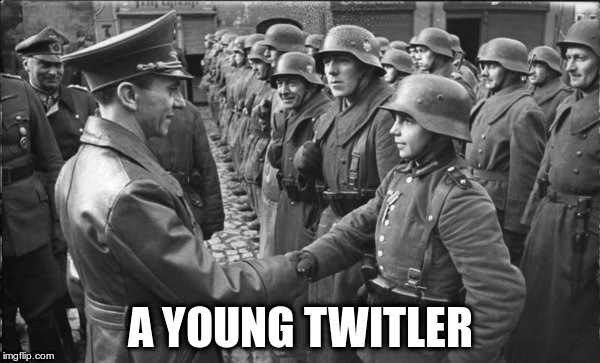 A YOUNG TWITLER | image tagged in a young twitler | made w/ Imgflip meme maker