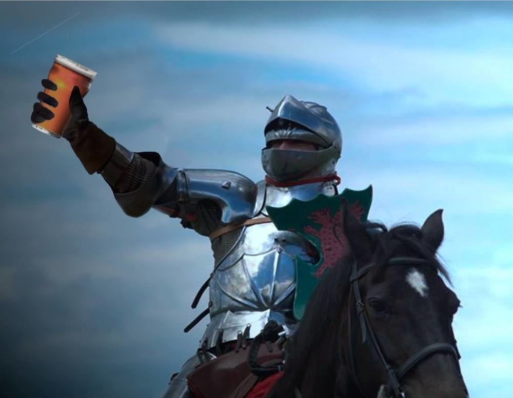Knight cheers Blank Meme Template