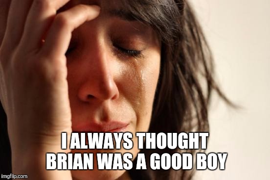 First World Problems Meme | I ALWAYS THOUGHT BRIAN WAS A GOOD BOY | image tagged in memes,first world problems | made w/ Imgflip meme maker