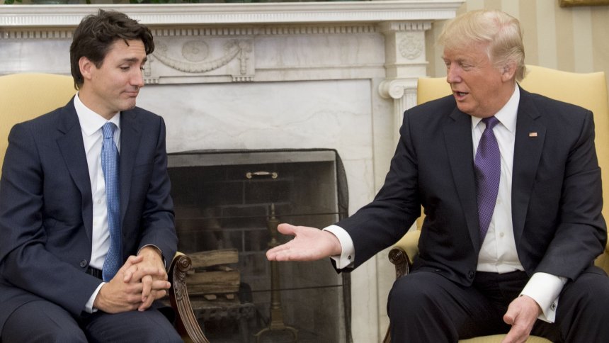 High Quality Trudeau Trump No Handshake Blank Meme Template