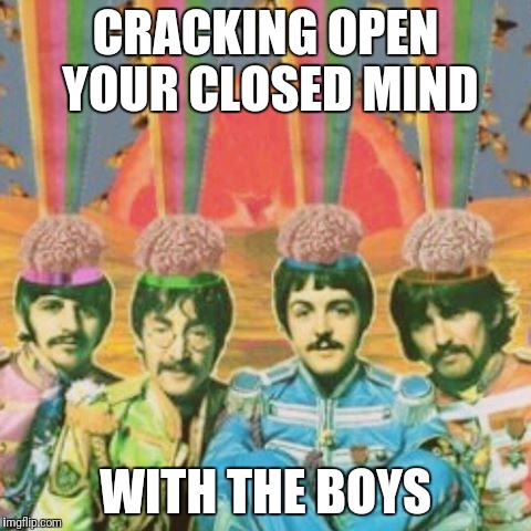  Cracking Open Your Closed Mind with The Boys | CRACKING OPEN YOUR CLOSED MIND; WITH THE BOYS | image tagged in crackopen,coldone,withtheboys,beatles,closedmind,openmind | made w/ Imgflip meme maker