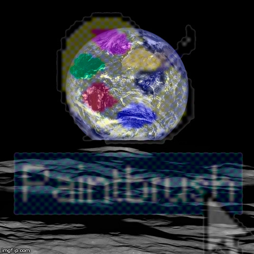 Photoshop Earth ball | image tagged in paintbrush,flat earth,photoshop,bad photoshop,nasa | made w/ Imgflip meme maker