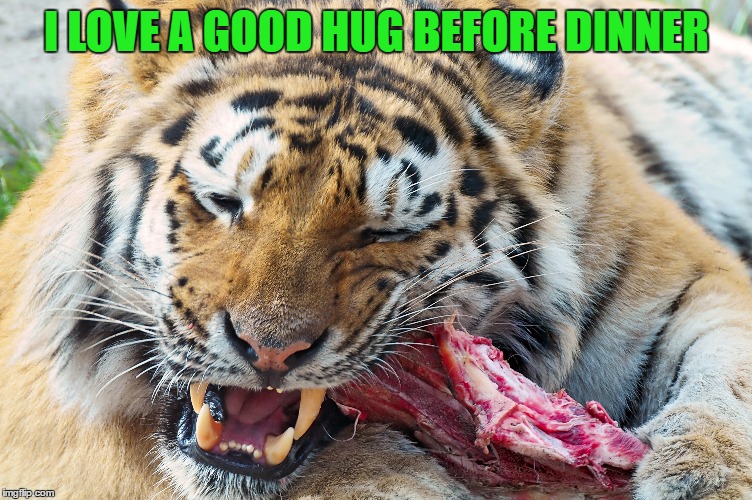 I LOVE A GOOD HUG BEFORE DINNER | made w/ Imgflip meme maker