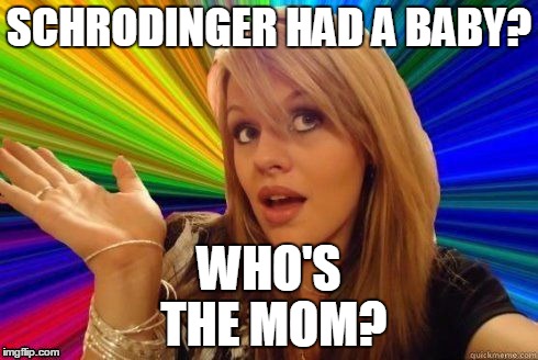 SCHRODINGER HAD A BABY? WHO'S THE MOM? | made w/ Imgflip meme maker