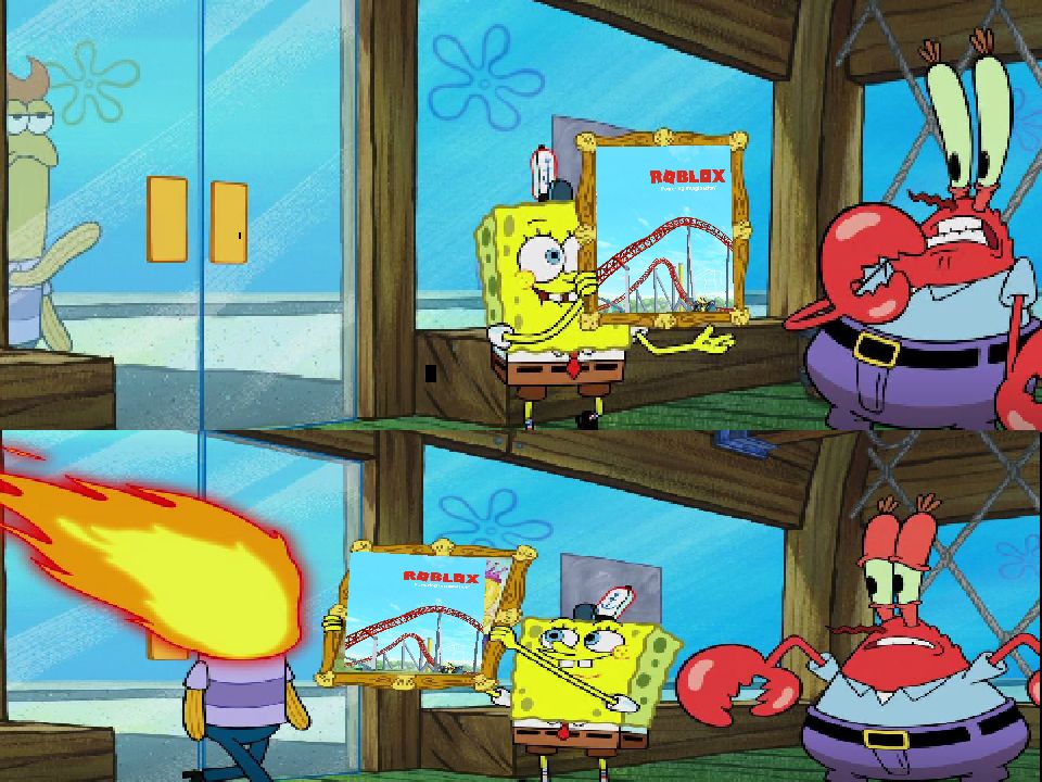 Spongebob Painting Roblox Blank Template Imgflip - spongebob roblox meme