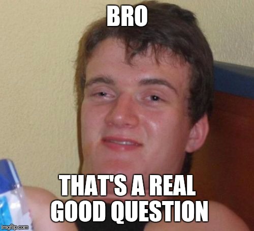 10 Guy Meme | BRO THAT'S A REAL GOOD QUESTION | image tagged in memes,10 guy | made w/ Imgflip meme maker