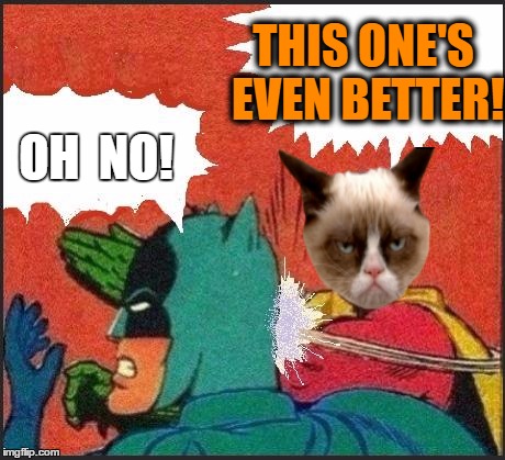 Robin slaps | THIS ONE'S EVEN BETTER! OH  NO! | image tagged in robin slaps | made w/ Imgflip meme maker