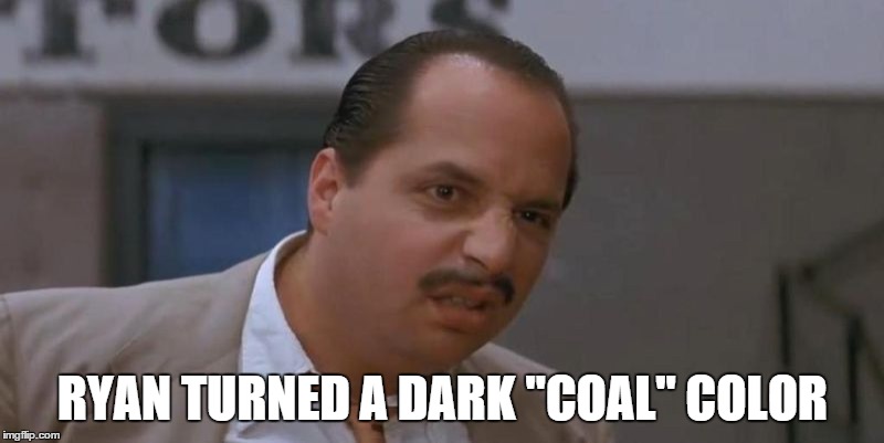 RYAN TURNED A DARK "COAL" COLOR | made w/ Imgflip meme maker