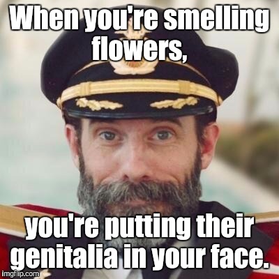 1jdo5i.jpg | When you're smelling flowers, you're putting their genitalia in your face. | image tagged in 1jdo5ijpg | made w/ Imgflip meme maker