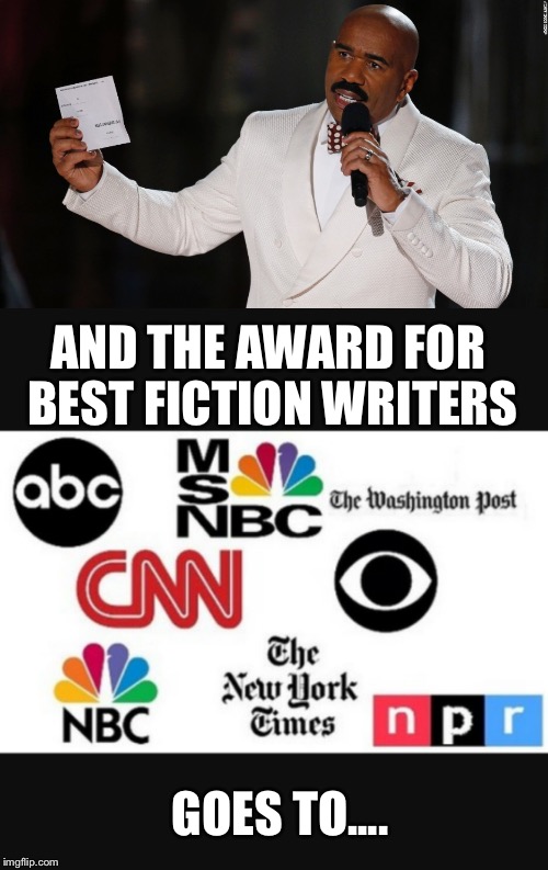 AND THE AWARD FOR BEST FICTION WRITERS; GOES TO.... | image tagged in memes | made w/ Imgflip meme maker