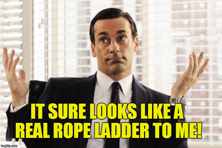 IT SURE LOOKS LIKE A REAL ROPE LADDER TO ME! | made w/ Imgflip meme maker