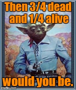 Then 3/4 dead and 1/4 alive would you be. | made w/ Imgflip meme maker
