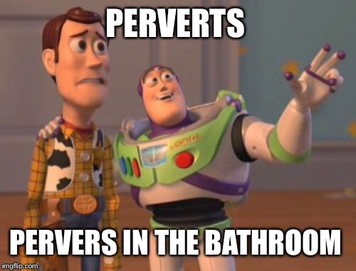 X, X Everywhere Meme | PERVERTS PERVERS IN THE BATHROOM | image tagged in memes,x x everywhere | made w/ Imgflip meme maker
