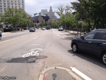 Sabin Street, bikes, cars, I-95, Providence | image tagged in gifs | made w/ Imgflip images-to-gif maker