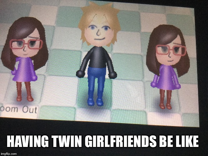 HAVING TWIN GIRLFRIENDS BE LIKE | image tagged in nintendo,twins | made w/ Imgflip meme maker