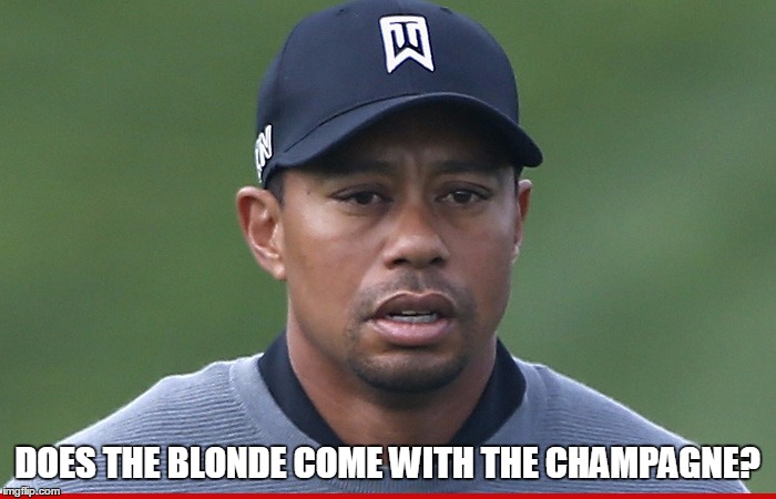 DOES THE BLONDE COME WITH THE CHAMPAGNE? | made w/ Imgflip meme maker