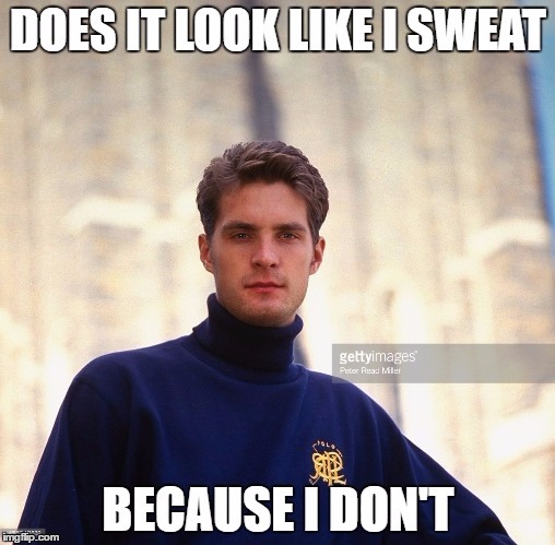 Does it look like I sweat | image tagged in memes | made w/ Imgflip meme maker