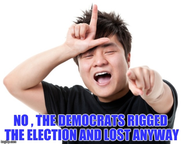 You're a loser | NO , THE DEMOCRATS RIGGED THE ELECTION AND LOST ANYWAY | image tagged in you're a loser | made w/ Imgflip meme maker