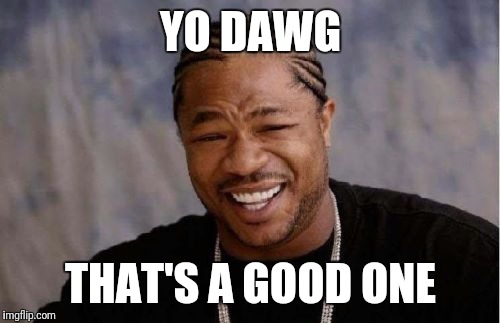 Yo Dawg Heard You Meme | YO DAWG THAT'S A GOOD ONE | image tagged in memes,yo dawg heard you | made w/ Imgflip meme maker