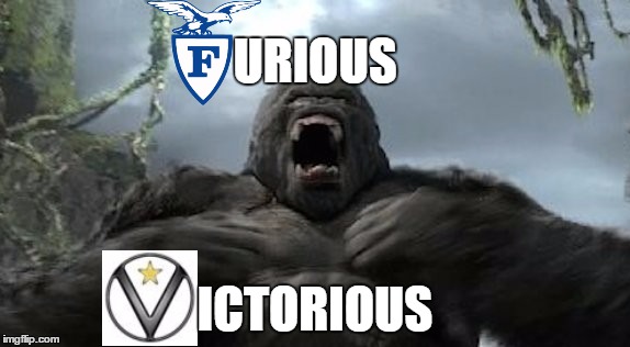 Kong furious | URIOUS; ICTORIOUS | image tagged in kong furious | made w/ Imgflip meme maker