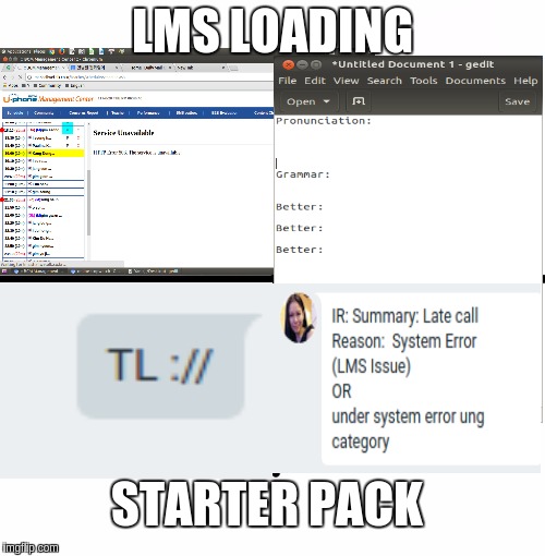 Blank Starter Pack Meme | LMS LOADING; STARTER PACK | image tagged in x starter pack | made w/ Imgflip meme maker
