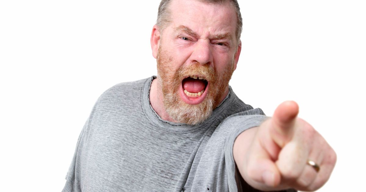 angry man pointing