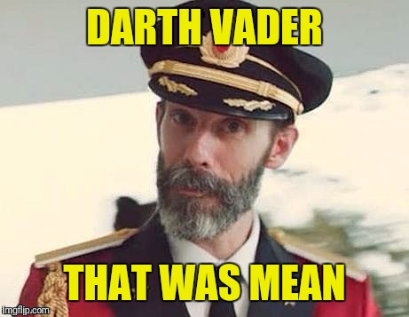 Captain Obvious | DARTH VADER THAT WAS MEAN | image tagged in captain obvious | made w/ Imgflip meme maker