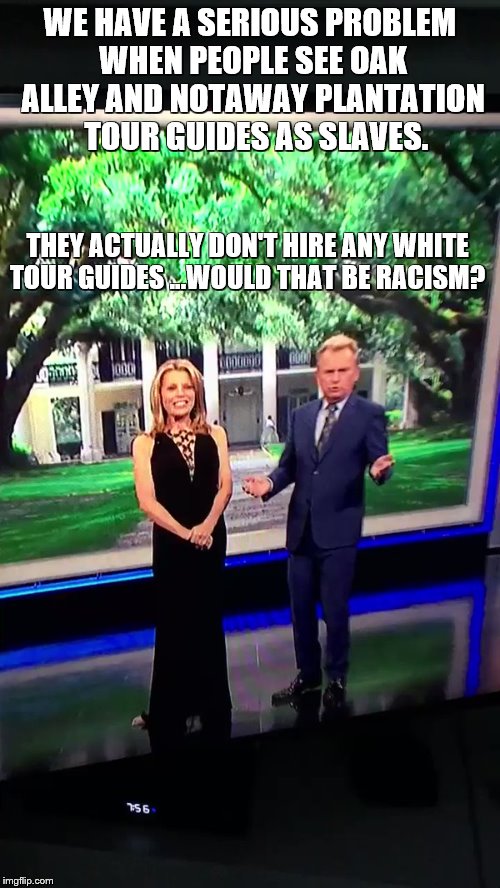 We have a serious PROBLEM | WE HAVE A SERIOUS PROBLEM WHEN PEOPLE SEE OAK ALLEY AND NOTAWAY PLANTATION  TOUR GUIDES AS SLAVES. THEY ACTUALLY DON'T HIRE ANY WHITE TOUR GUIDES ...WOULD THAT BE RACISM? | image tagged in stop the madness | made w/ Imgflip meme maker