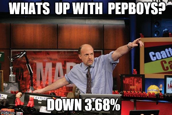 Mad Money Jim Cramer Meme | WHATS  UP WITH  PEPBOYS? DOWN 3.68% | image tagged in memes,mad money jim cramer,pep boys,pep boys dothan alabama,pep boys dothan al | made w/ Imgflip meme maker