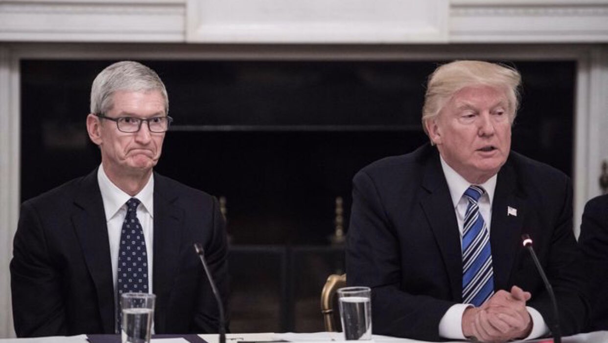 High Quality Tim Cook with Trump Blank Meme Template