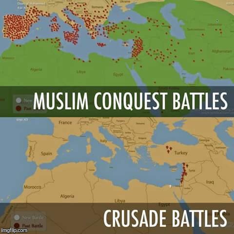 The next time a liberal defends islam by bringing up The Crusades. | . | image tagged in memes,crusades,christianity,islam | made w/ Imgflip meme maker