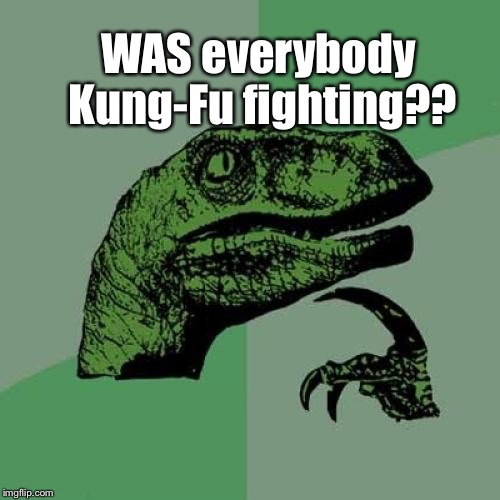 And...They Couldn't ALL Be "Fast As Lightning" Either | WAS everybody Kung-Fu fighting?? | image tagged in memes,philosoraptor | made w/ Imgflip meme maker