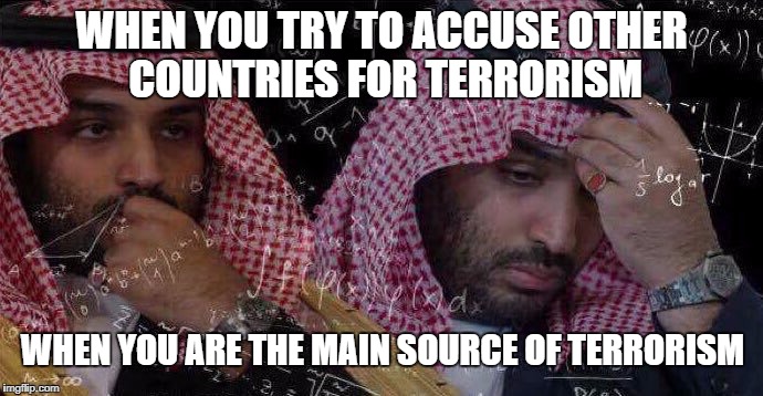 WHEN YOU TRY TO ACCUSE OTHER COUNTRIES FOR TERRORISM; WHEN YOU ARE THE MAIN SOURCE OF TERRORISM | image tagged in AdviceAnimals | made w/ Imgflip meme maker