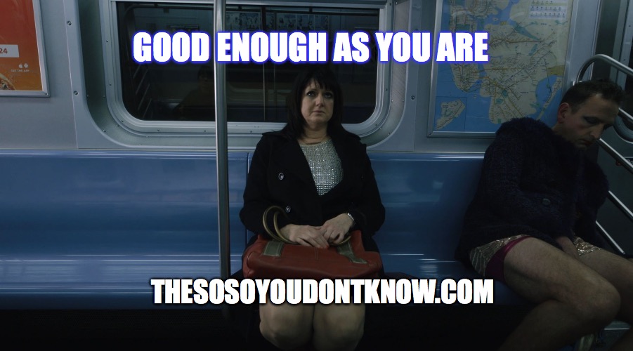 GOOD ENOUGH AS YOU ARE; THESOSOYOUDONTKNOW.COM | image tagged in theso-soyoudon'tknowcom | made w/ Imgflip meme maker