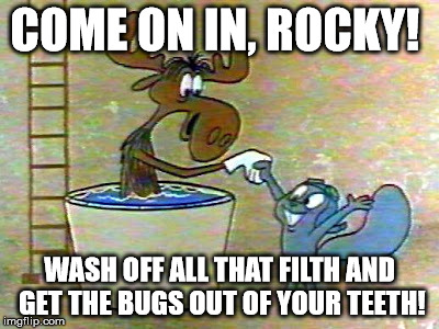 NSFW Filth Week, an Octavia_Melody event... Also, Squirrel Week, a Robroman event. | COME ON IN, ROCKY! WASH OFF ALL THAT FILTH AND GET THE BUGS OUT OF YOUR TEETH! | image tagged in squirrel,filthy,bath | made w/ Imgflip meme maker