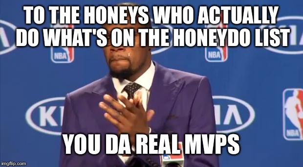 you the real mvp | TO THE HONEYS WHO ACTUALLY DO WHAT'S ON THE HONEYDO LIST; YOU DA REAL MVPS | image tagged in you the real mvp | made w/ Imgflip meme maker