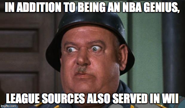 Shultz | IN ADDITION TO BEING AN NBA GENIUS, LEAGUE SOURCES ALSO SERVED IN WII | image tagged in shultz | made w/ Imgflip meme maker