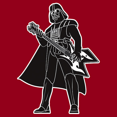 Darth Vader w/ heavy metal guitar Blank Meme Template