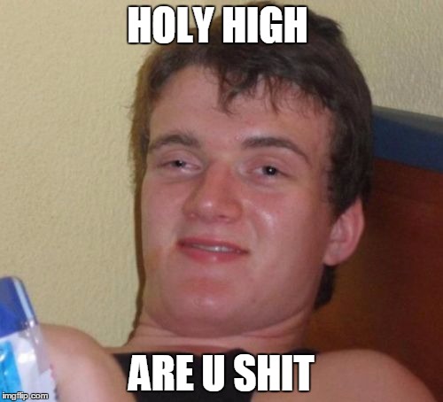 10 Guy Meme | HOLY HIGH; ARE U SHIT | image tagged in memes,10 guy | made w/ Imgflip meme maker