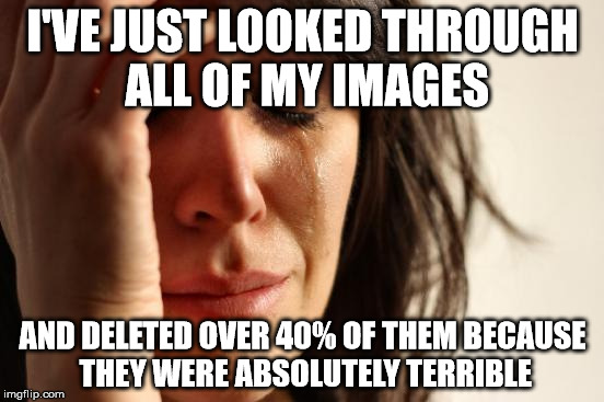 That's over 100 images for me . . . | I'VE JUST LOOKED THROUGH ALL OF MY IMAGES; AND DELETED OVER 40% OF THEM BECAUSE THEY WERE ABSOLUTELY TERRIBLE | image tagged in memes,first world problems | made w/ Imgflip meme maker