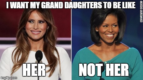 I WANT MY GRAND DAUGHTERS TO BE LIKE; HER            NOT HER | image tagged in first ladies | made w/ Imgflip meme maker