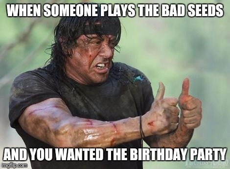 OKAY | WHEN SOMEONE PLAYS THE BAD SEEDS; AND YOU WANTED THE BIRTHDAY PARTY | image tagged in okay | made w/ Imgflip meme maker