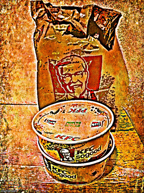 KFC made of fire | image tagged in kfc,kfc colonel sanders,kfc obama,politics,political correctness | made w/ Imgflip meme maker