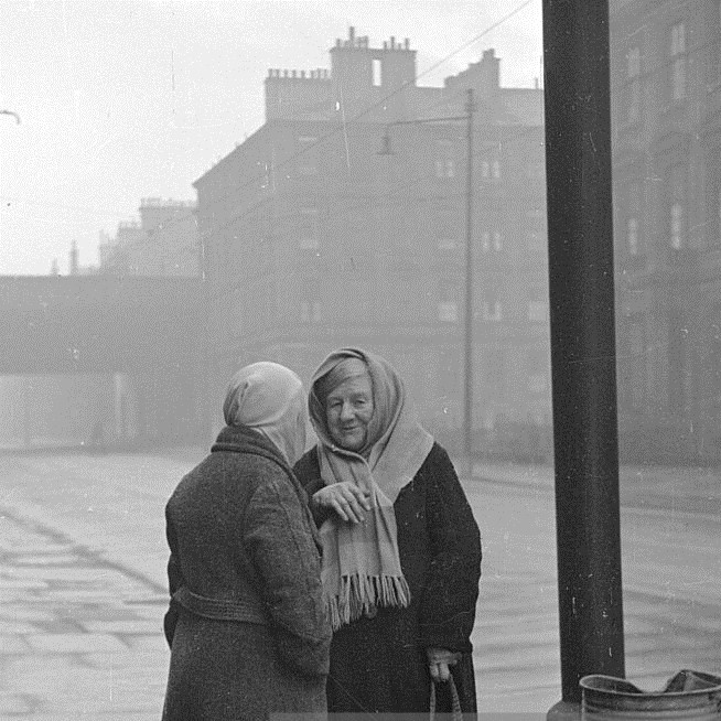 old ladies chatting black and white Blank Meme Template