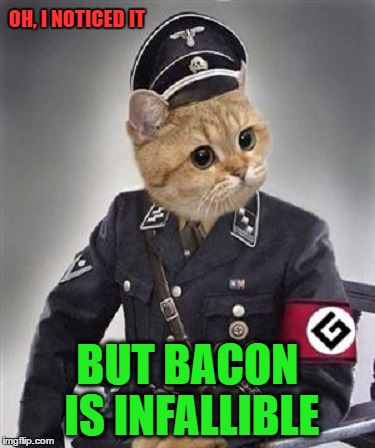 OH, I NOTICED IT BUT BACON IS INFALLIBLE | made w/ Imgflip meme maker