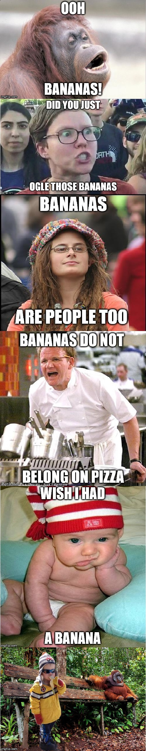 The Cycle of Banana | image tagged in banana,memes,orangutan,banana boy | made w/ Imgflip meme maker