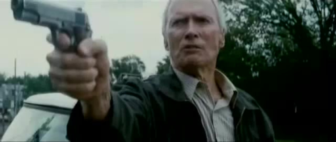 High Quality Clint Eastwood Gran Torino spooks gun Blank Meme Template