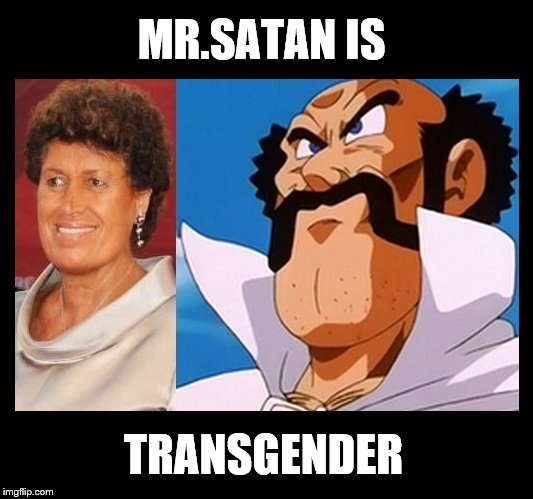 Transgender Satan | MR.SATAN IS; TRANSGENDER | image tagged in dbz | made w/ Imgflip meme maker