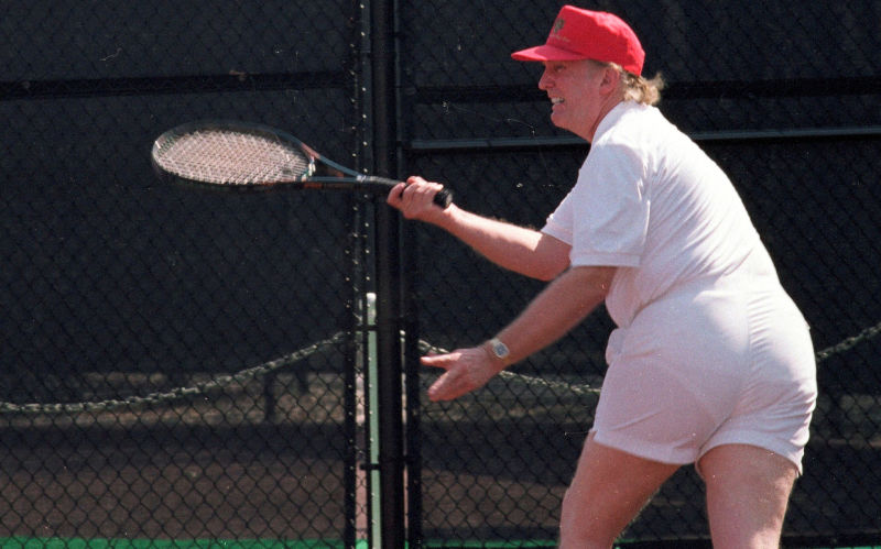 High Quality Trump Playing Tennis Blank Meme Template